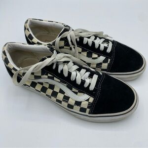 Vans Checkered Old Skool‎ Black and White Sneakers Mens 7 womens 8.5